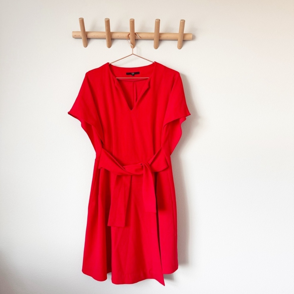 Tibi Red Tie Waist dress